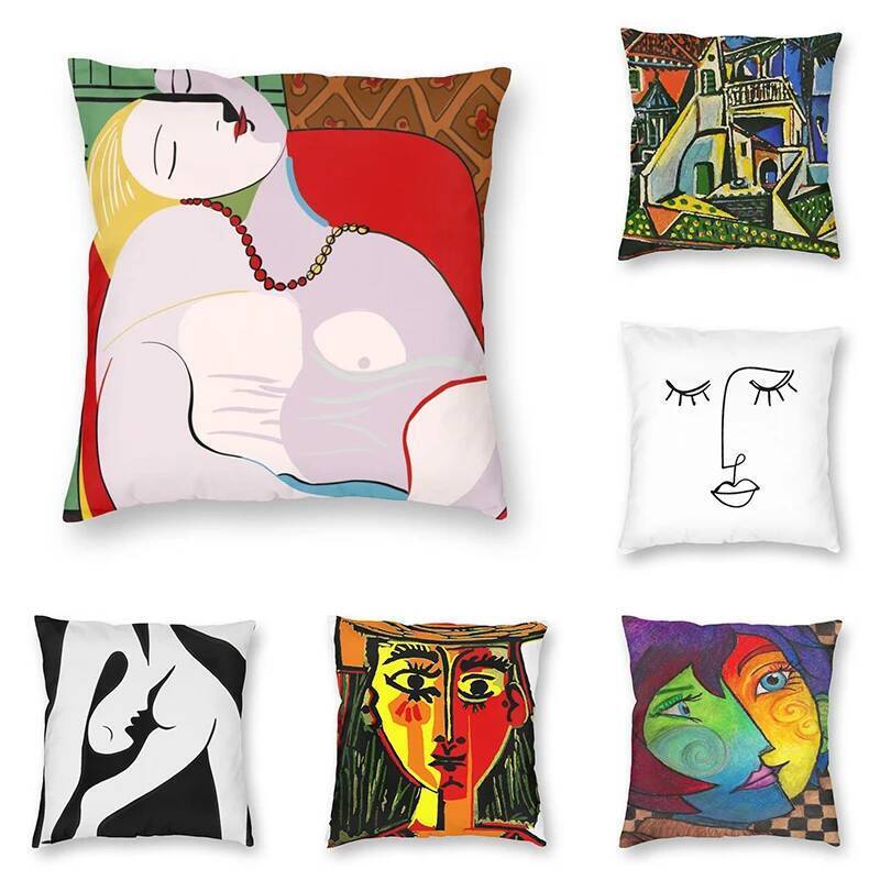 Pablo Picasso ปลอกหมอนอิงศิลปะปลอกหมอนโซฟาตกแต่งห้องนอนรถ