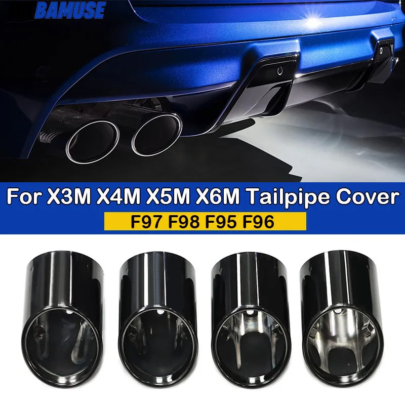 Exhaust Tailpipe Cover For BMW X3M F97 X4M F98 Stainless Steel Exhaust Trim Muffler Nozzle