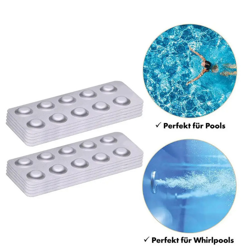 Water Test Tablets, Pool pH Test, Quick Test Tablets for Accurate Water Analysis - Ideal pH 7.0-7.4