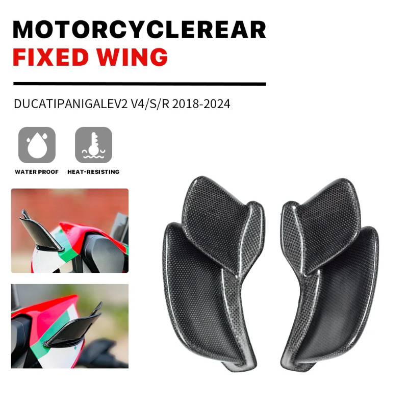 100% Carbon fiber Tail Fixed Wing For DUCATI Panigale V2 V4 V4S V4R Streetfighter V2 V4 V4S V4R 201