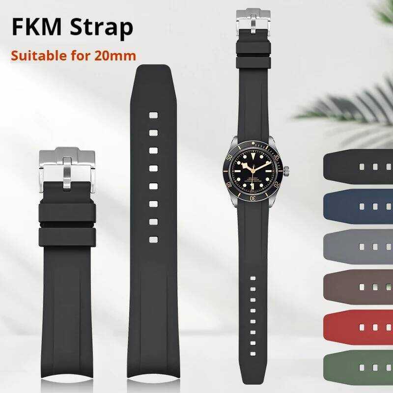 C Fluoro Rubber Strap For Tudor Black Bay Se Special 20Mm Curved End FKM Watch Band Men Sports Divi
