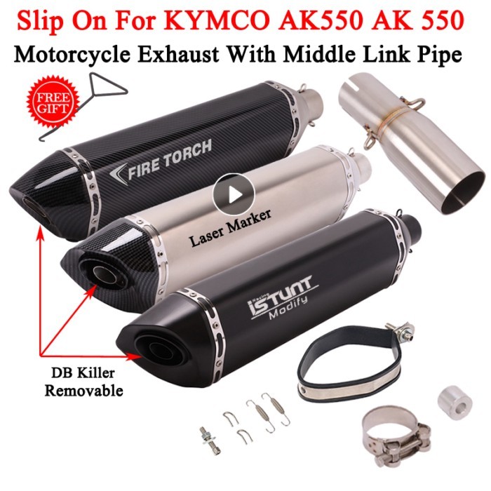 For KYMCO AK550 AK 550 Kymco ak550 ak 550 Motorcycle Exhaust Pipe Escape Modify Middle Link Pipe Wi