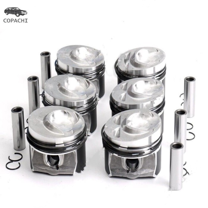 6pcs 03H 107 065 N +0.5 Engine Pistons and Rings Set For Porsche Cayenne VW Passat Audi Q7 VR6 3.6L