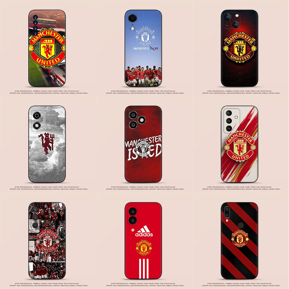 เคสโทรศัพท์แบบนุ่มสีดําสําหรับ Huawei Y6P Y7A Y8P Y9A Y7 2019 Y7 Prime 2018 Y308 แมนเชสเตอร์ ยูไนเต็ด