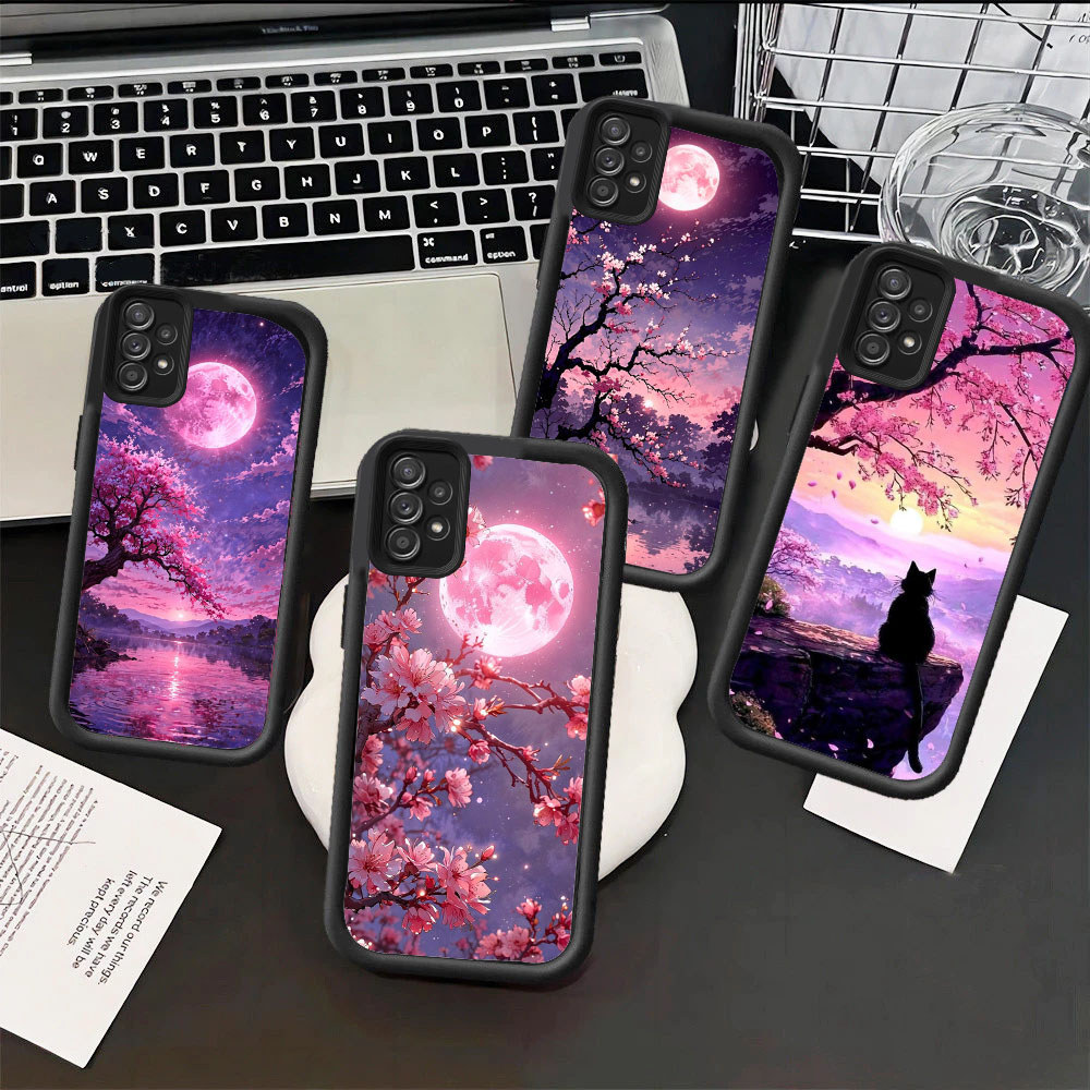 VK7 cherry blossom เคสสําหรับซิลิโคนอ่อนนุ่มกรณี Samsung A06 A22 A04 A02S S24 M02S M15 A03S A03 A16 