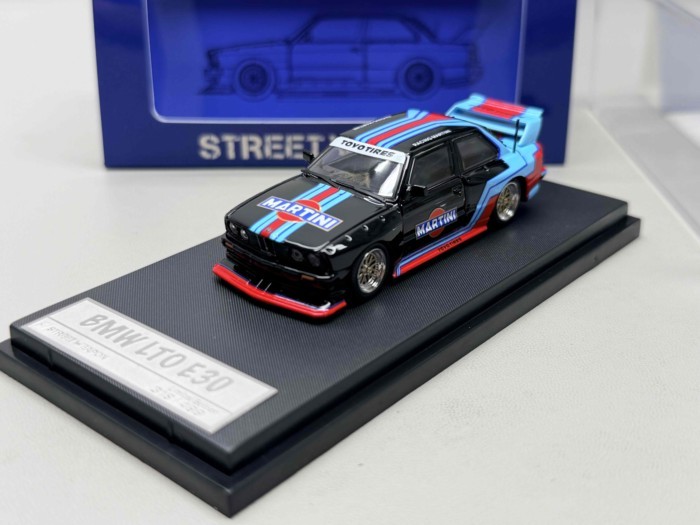 SW 1: 64 BMW LTO BMW E30 M3 โมเดลรถโลหะผสม Black Martini