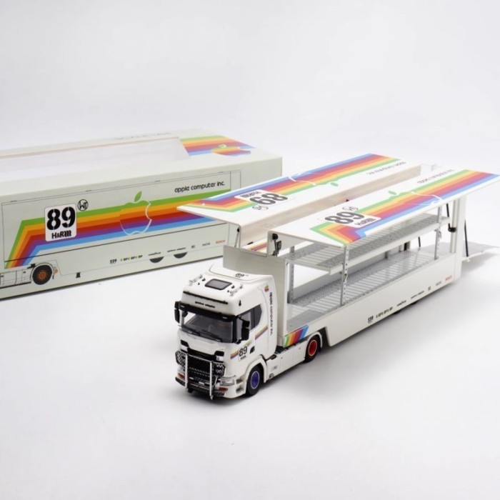 Maxwell และ Item 1: 64 Scania Scania S730 Alloy Double-Layer Transport Vehicle Model เคลือบ Apple