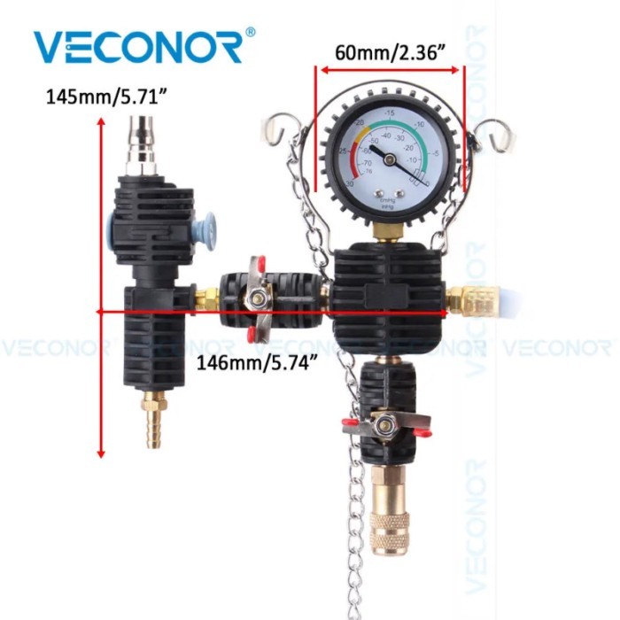 Car Water Tank Pressure Gauge Leak Detector Water Coolant Antifreeze Vacuum Replacement Filler Tool