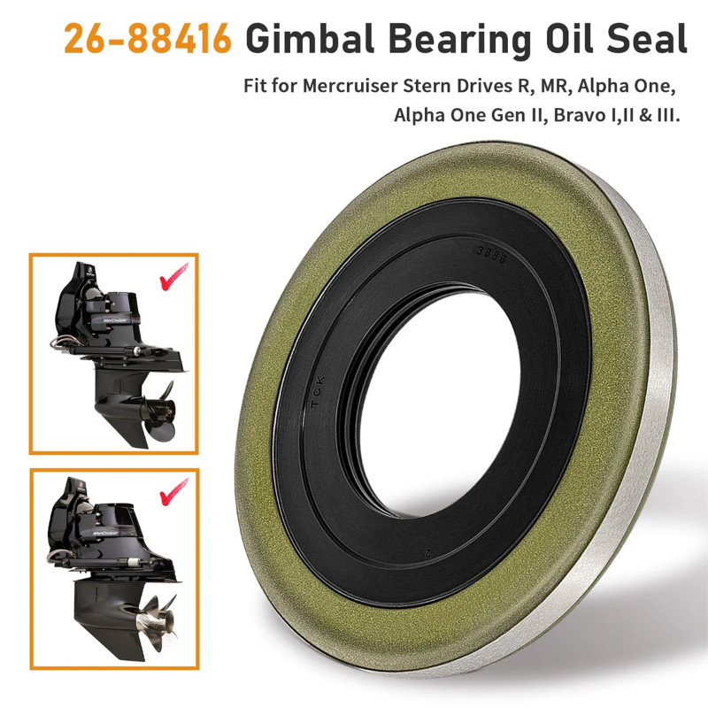 26-88416 Gimbal Bearing Oil Seal For Mercruiser Alpha1 Gen 1  2 Bravo 1 2 3 Replaces 26-88416  26-3