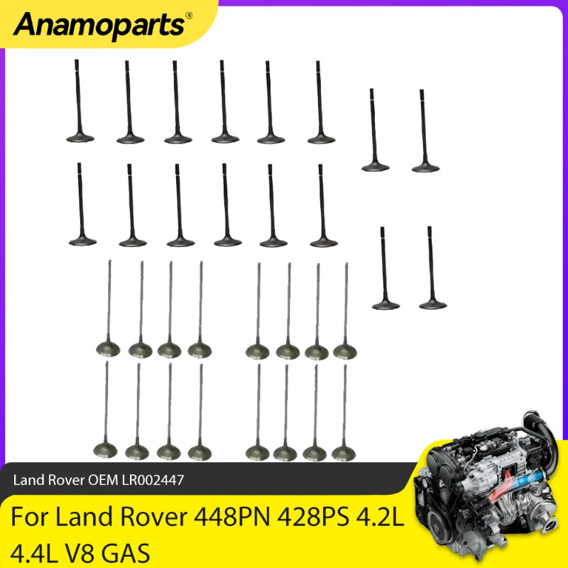 Engine Parts Intake Exhaust Valve Fit 4.2 4.4 L 448PN 428PS For 05-09 Land Rover Range Sport L319 L