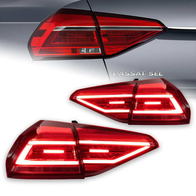 AKD Car Styling for VW Passat B8 Tail Light 2017-2018 US Version LED Tail Lamp DRL Halogen Signal B