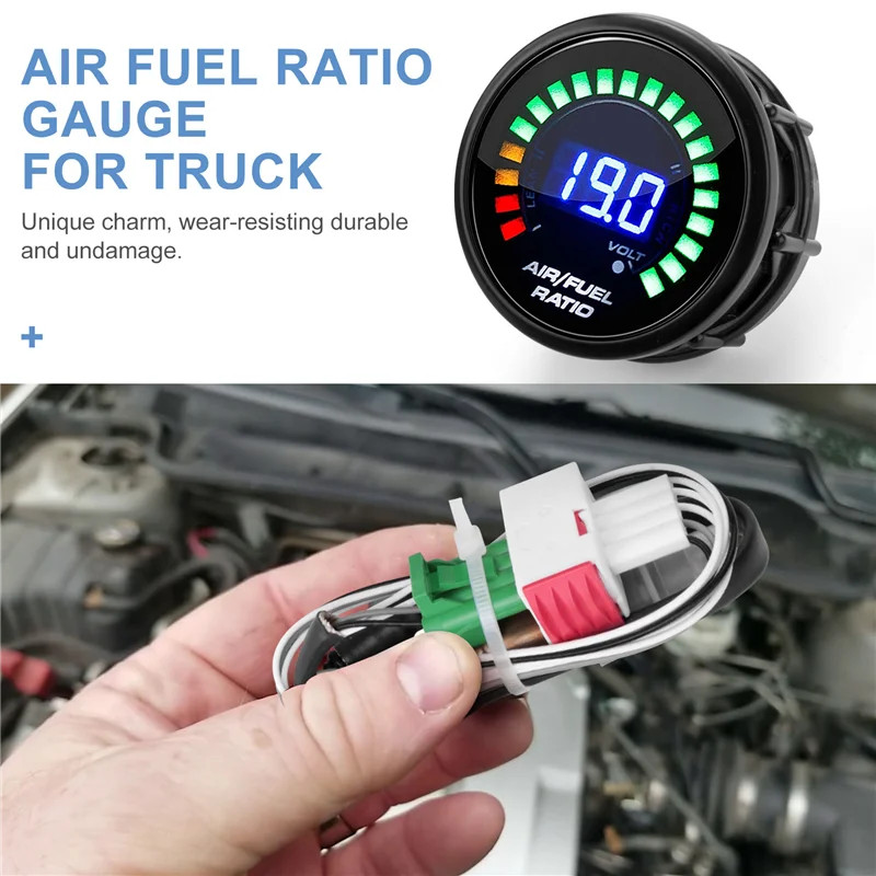 AC34-52Mm Air Fuel Ratio Gauge LED Digital Display With Narrowband O2 Oxygen Sensor Car Gauge For 1