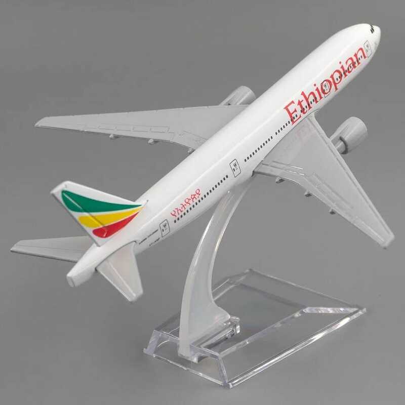 C 1/400 Aircraft Air Ethiopian Aires Boeing777 16Cm Alloy Plane Model Toys Decoration Children Kids