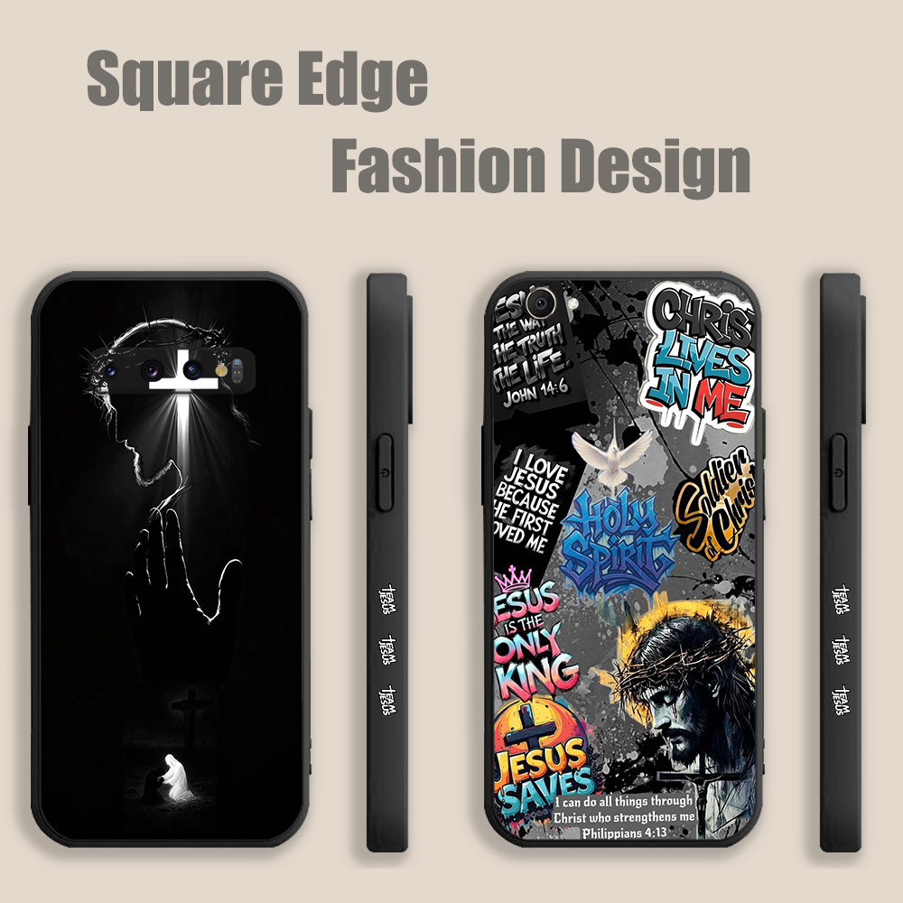 ปลอกสําหรับ Vivo Y72 5G V23e V23 S12 Y01 Y03 Y55 X80 Pro ทหาร Christ JSE05 เคสโทรศัพท์ขอบสี่เหลี่ยม