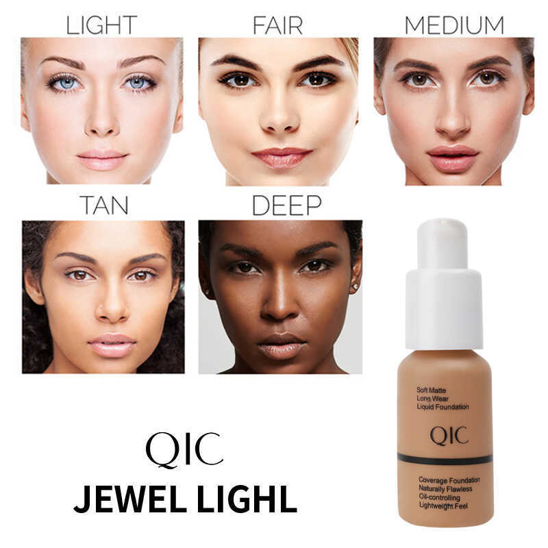 QIC Liquid Foundation คอนซีลเลอร์ควบคุมความมันกันน้ํา Matte คอนซีลเลอร์ Liquid Foundation ครีมให้ควา