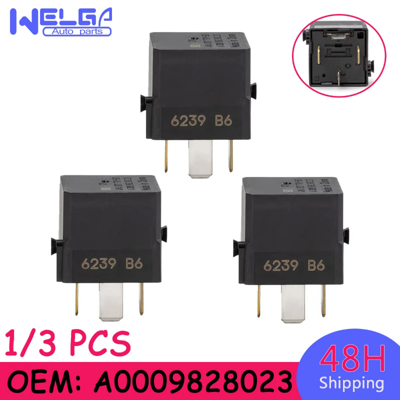 1/3PCS 4Pins Fuel Pump Relay A0009828023 For Mercedes-Benz 600SL C230 C280 C36 CL500 CL600 E300 S35