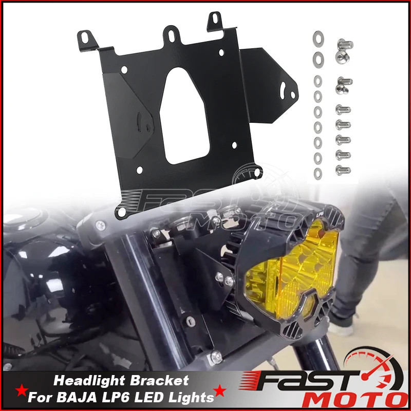 For Harley FXFBS 114 FXFB Fat Bob Softail For Baja LP6 BAJA Designs Lights Headlight Bracket Holder