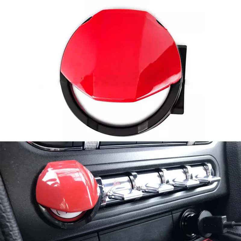 Wooeight 1Pc Interior Push Button Switch Start Momentary Cover Decorative Sticker Cap For Ford Must