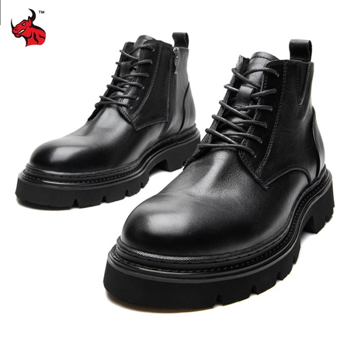 Motorcycle Boots EU Size 38-44 Retro Leather Motocross Riding Boots High Top Motorbike Boots Trekki