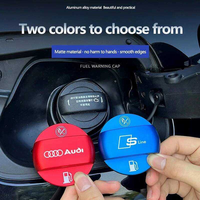 ▥ Car Fuel Tank Cap Alloy Refuel Box Decoration Cover For Audi A3 Q5 A4 A5 A1 A2 A6 A7 A8 Q1 Q2