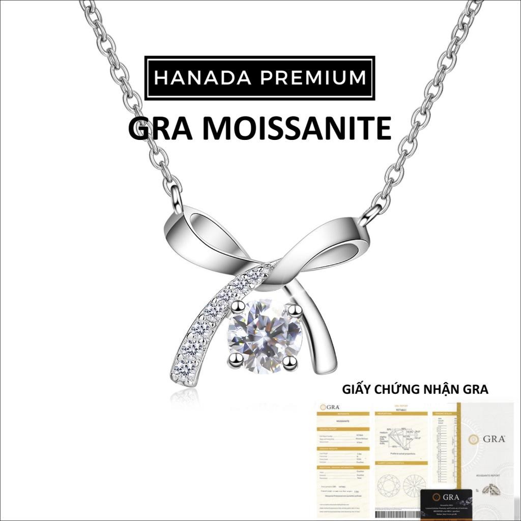 [เงิน 925 - รับประกันตลอดอายุการใช้งาน] สร้อยคอหิน Moissanite 5MM 925 เงินสเตอร์ลิง Hanada Party Gi