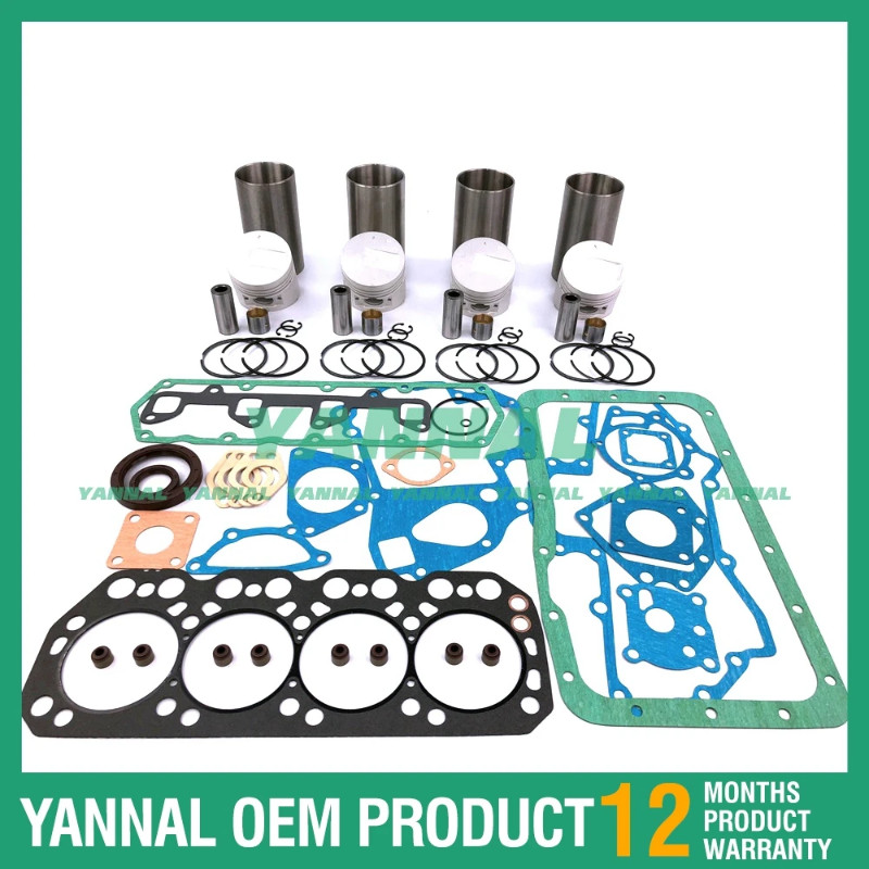 Cylinder Liner Kit With Gasket Set For Mitsubishi K4N-IDI Excavator Engine Parts