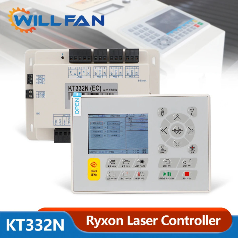 Will Fan Ryxon KT332N Co2 Laser Controller 3inch LCD Panel Motherboard For Laser Engraving Cutting