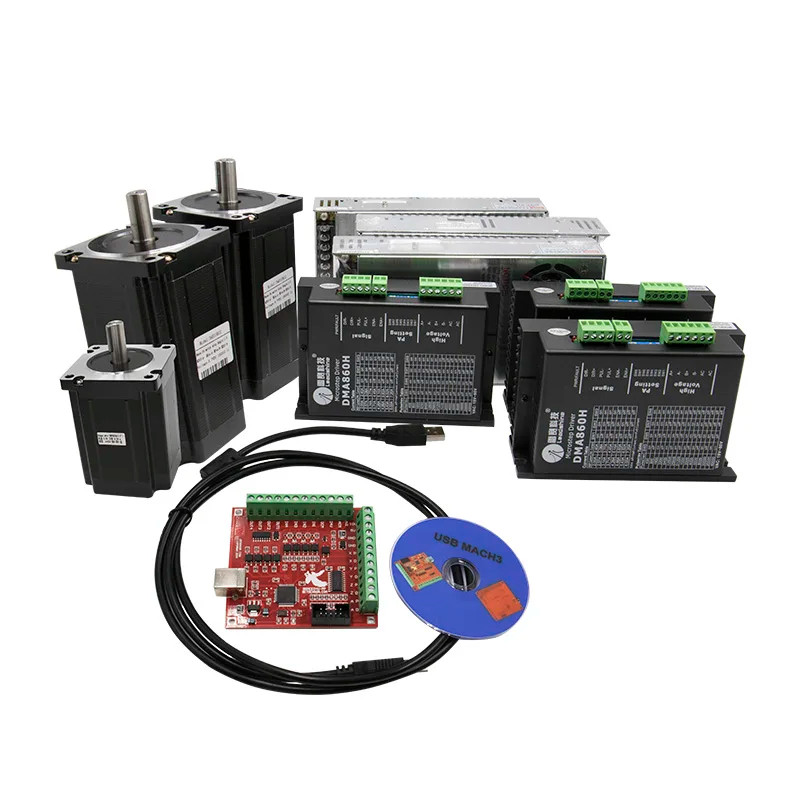 CNC motor Nema34 stepper motor 4.5Nm 8.5Nm 12Nm stepper motor +DM860H stepper motor driver+350w60v