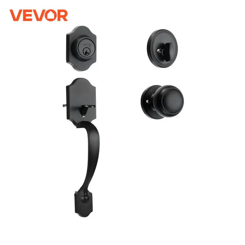 VEVOR Front Door Handle Deadbolt Set Front Door Lock Set with Interior Knob Adjustable Hole Spacing