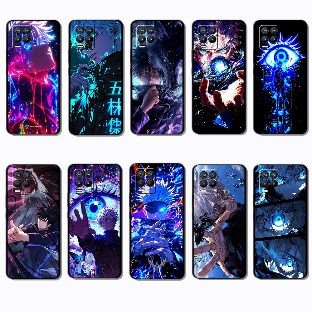 Realme 8 Pro 8i Narzo 50 4G EB11 Jujutsu Kaisen Gojo Satoru อะนิเมะแฟชั่นเคสโทรศัพท์สีดํานุ่ม