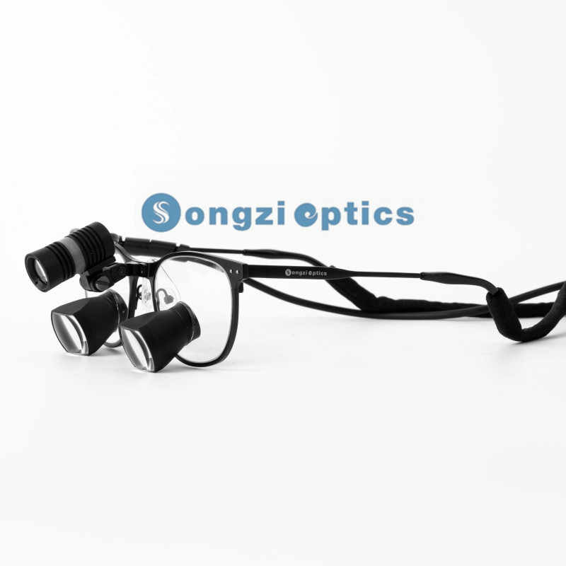 2.5X 3X 3.5X Songzi Optics Titanium Frame TTL Dental Surgical Loupes with Led Light Customized Wide