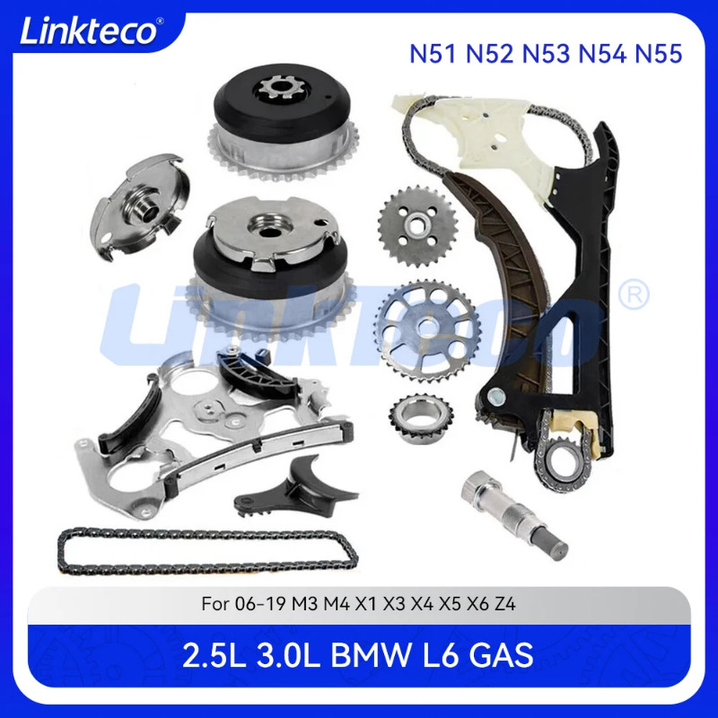 Engine PartsTiming Chain Kit & Oil Pump Guide Camshaft Gear For 06-19 BMW 2.5L 3.0L N51 N52 N53 N54