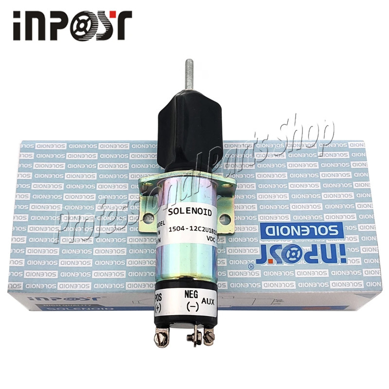 12V 1504-12C2U1B1S1 3 terminals Fuel Shutoff Solenoid Valve For Kubota