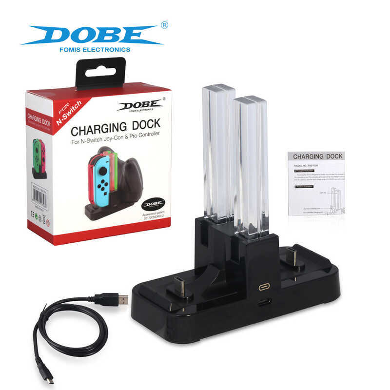 DOBE TNS-1756 สวิตช์จับคอลัมน์แสงสีสันสดใส Four Charge NS joy-con pro Handle Charger