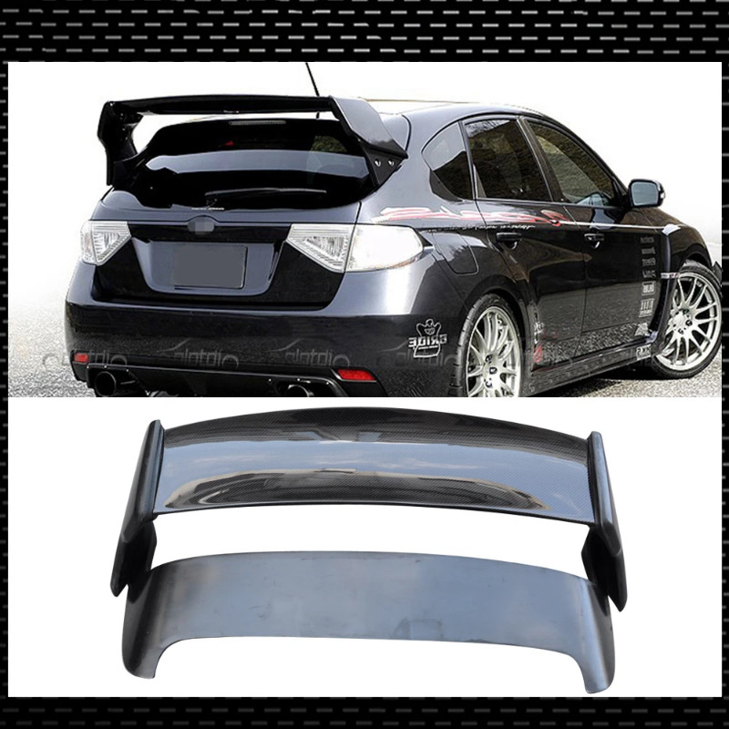 For SUBARU IMPREZA 10TH 2001-2008 Double Layers Spoiler Rear Trunk Wing Boot Spoiler Carbon Fiber+F