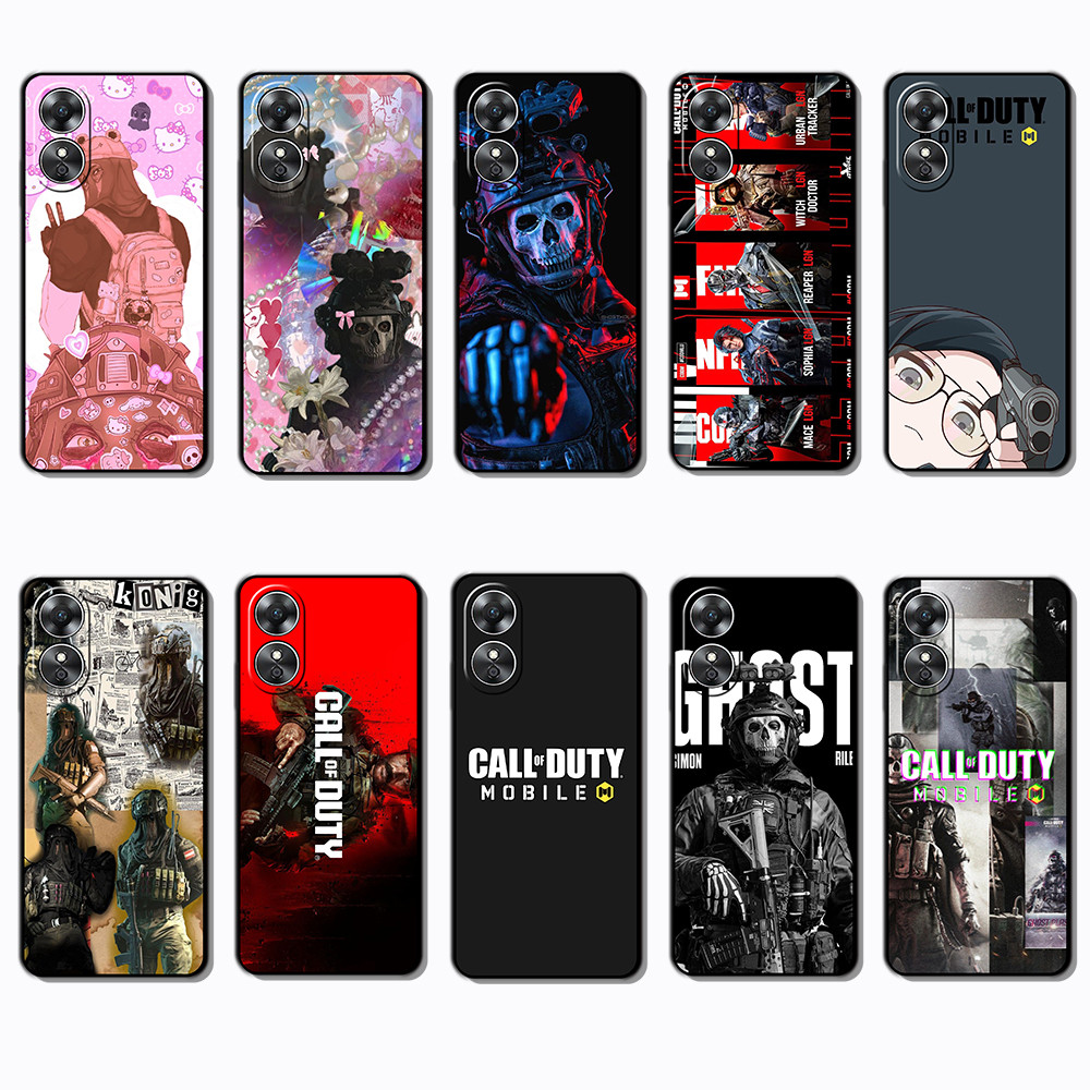 สําหรับ OPPO A17 A17K A18 A31 A32 A33 A38 A39 A52 A53 K11 CODM กรอบสีดํายืดหยุ่น TPU Soft Case | กัน