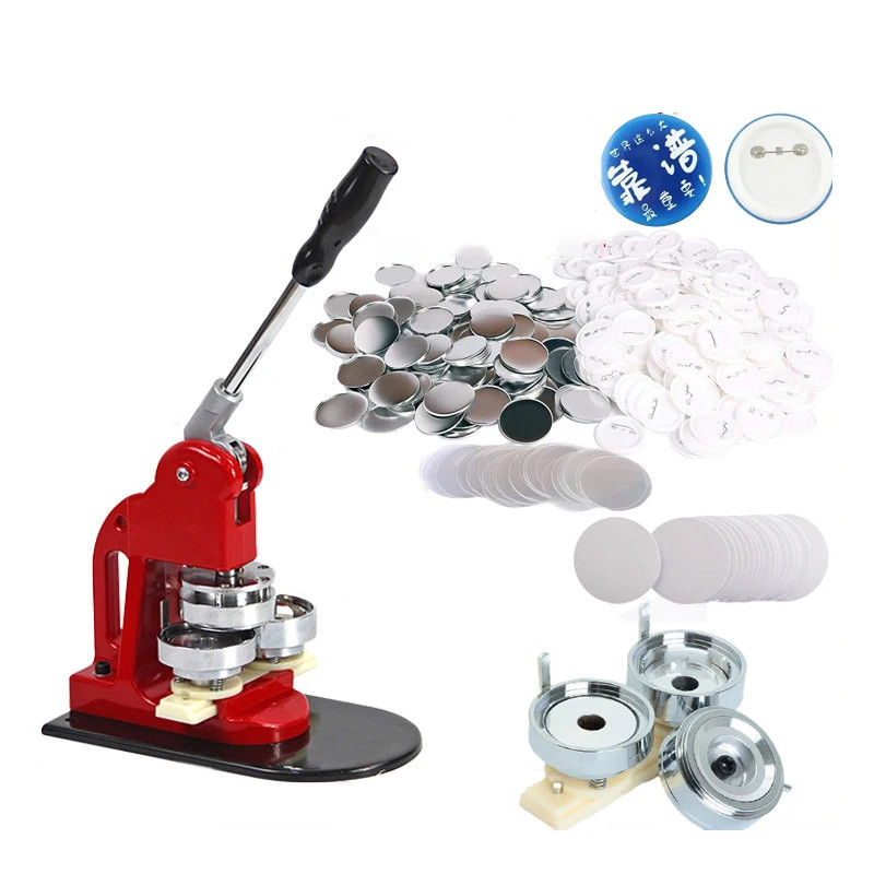 25MM/32MM Badge Punch Press Maker Machine With 1000 Circle Button Parts+Circle Cutter for sale