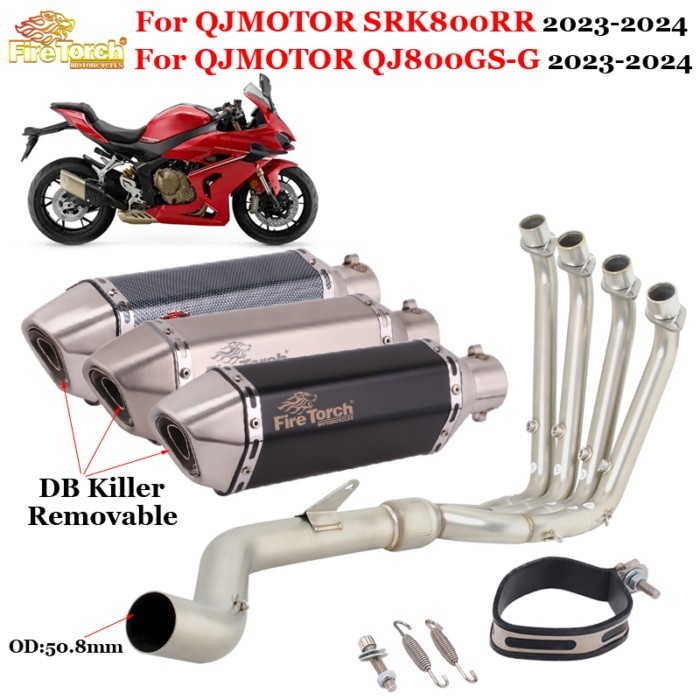 For QJMOTOR SRK800RR QJ800GS-G QJ 800 GS-G 2023 2024 Full Motorcycle Exhaust Escape System 51mm Fro