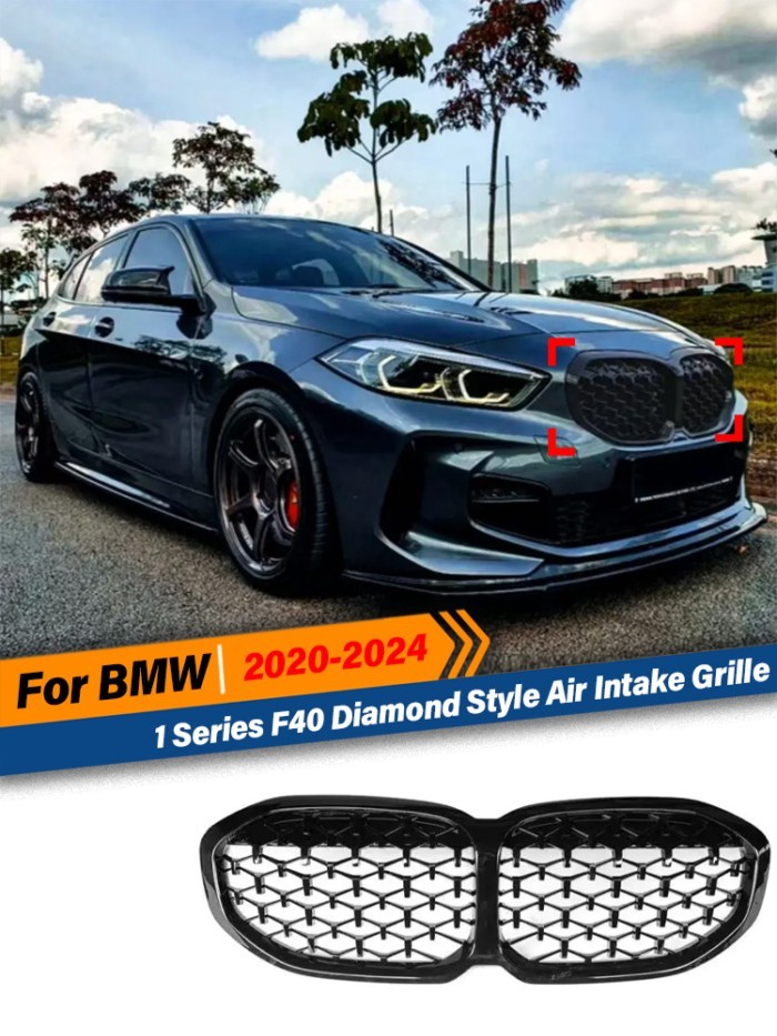 For BMW 1 Series F40 118i 120i 128ti 130i M135i XDrive 2020 2021 2022 2023 2024 Front Radiator Gril