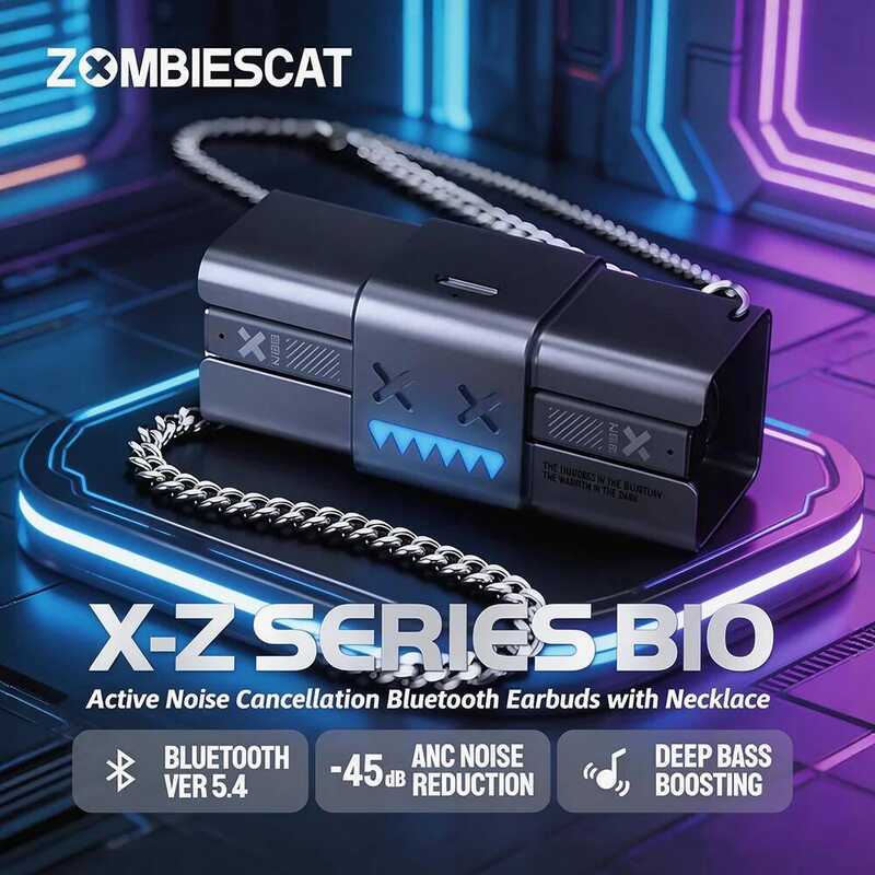 หูฟังบลูทูธ Zombiescat B10 -45dB ANC ดีไซน์แบบสร้อยคอ บลูทูธ 5.4 เสียงเบสหนักแน่น พร้อมระบบตัดเสียง
