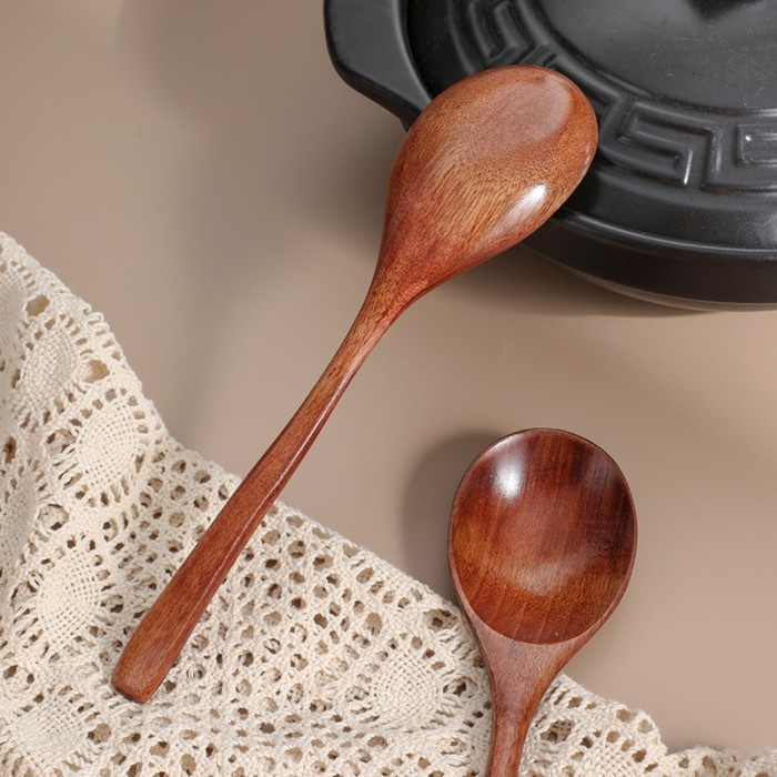 Nanmu Spoon, Dessert Spoon, Mixing Spoon, Eating Spoon, Internet Celebrity Eating And Broadcasting