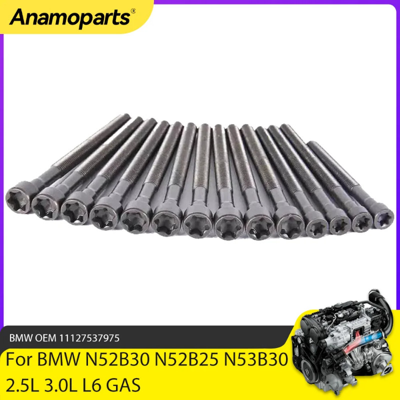 Engine Parts Cylinder Head Bolt Set Fit 2.5 3.0 L N52 For BMW 523i 630i 125i 128i X1 X3 N52B30 N52B