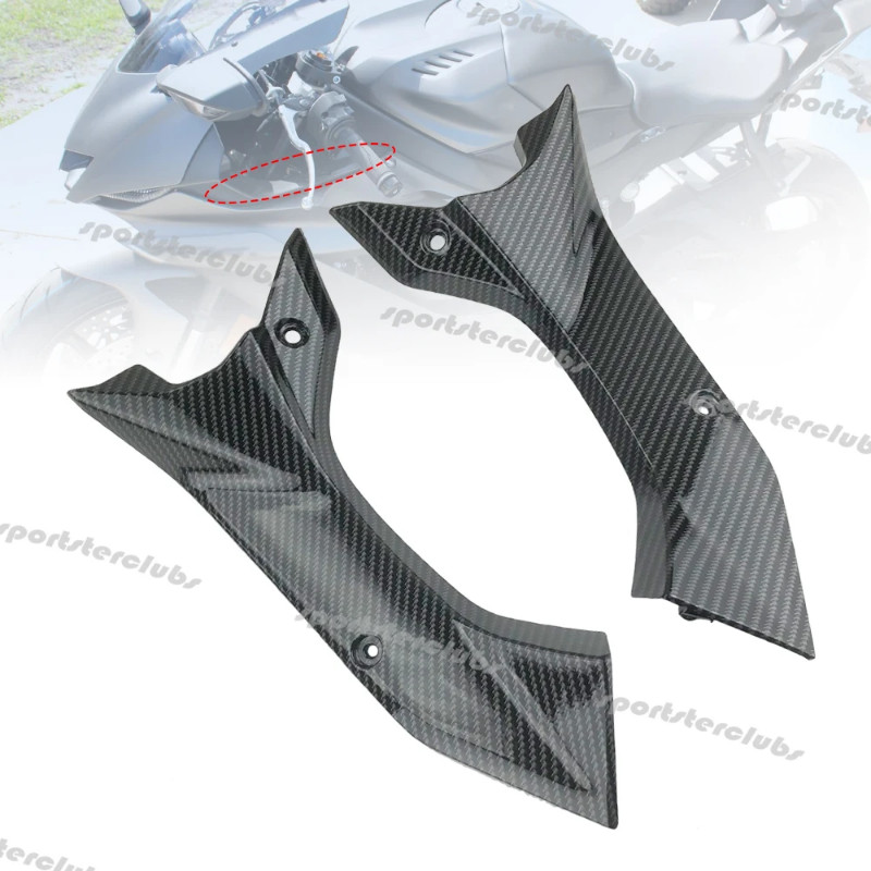 Motorcycle Carbon Fiber Look Air Dust Tube Cover Panel Insert Side Fairing Part For Yamaha YZF-R6 Y