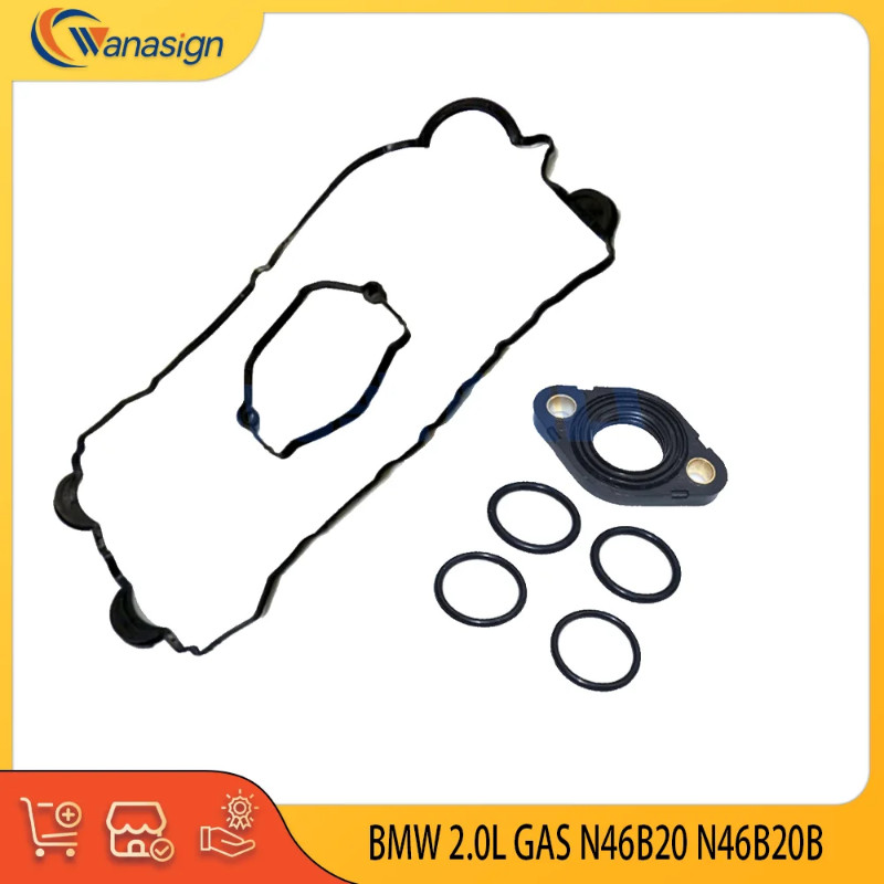 AUTO Engine Valve Cover Gasket Set For BMW 1 3 5 X1 X3 Z4 2.0L L4 GAS 2.0T N46B20 N42B20 2001-2015