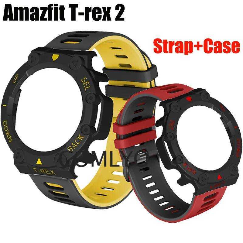 C 2In1 Band For Amazfit T-Rex 2 T REX 2 Strap Silione Soft Bracelet T Rex 2 Case PC Hard Protective