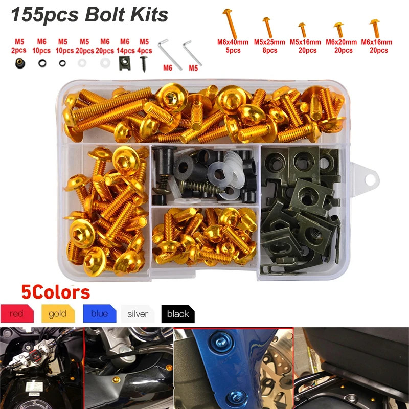 Fairing Bolts Kit Body Screws For KAWASAKI KX60 KX65 KX80 KX85 KX100 KX125 KX250 KX500 Motor Fairin
