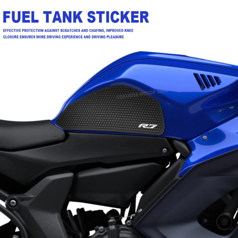 For R7 2022 Motorcycle Tank Pad Protector Sticker Decal Gas Fuel Knee Grip Traction Side Sticker