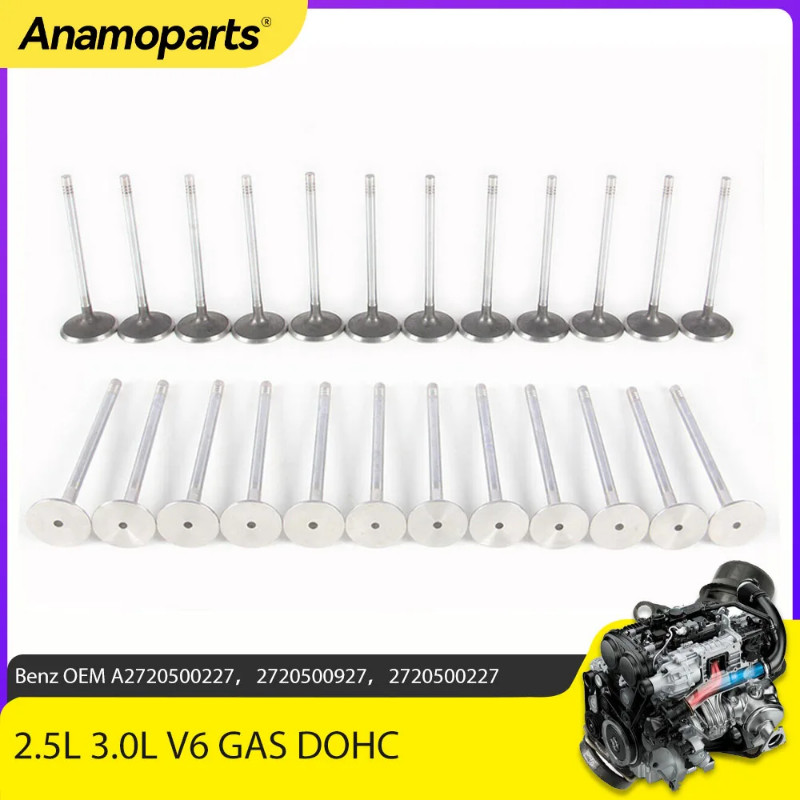 Engine Intake & Exhaust Valve Kit fit 2.5 3.0 L M272 V6 GAS DOHC For Mercedes-Benz Benz 2.5L 3.0L C