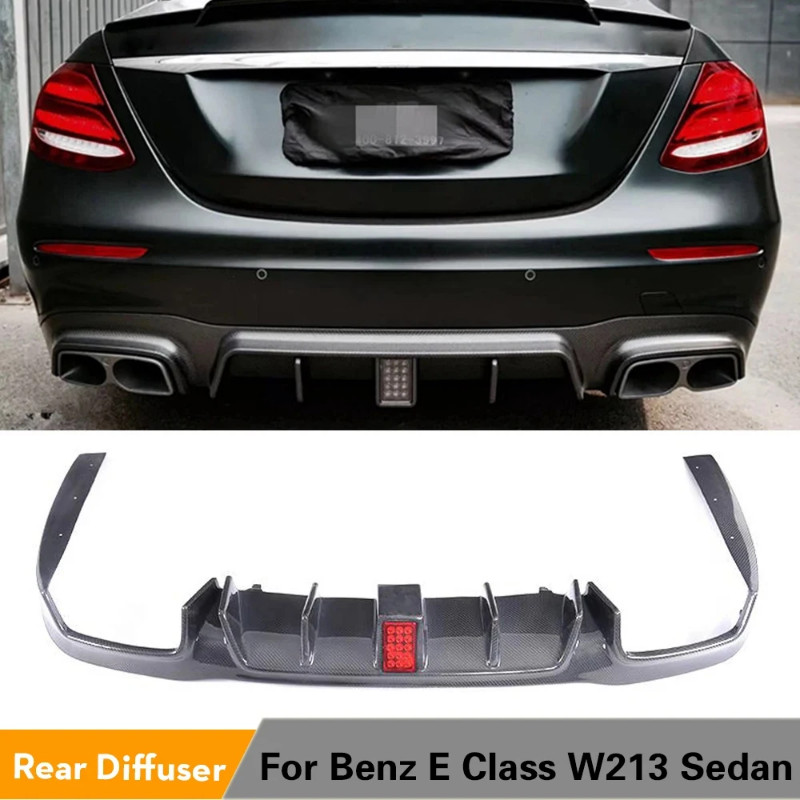 Carbon Fiber For Mercedes-Benz E Class W213 E250 E350 E400 E43 AMG E63 AMG Rear Bumper Lip Spoiler