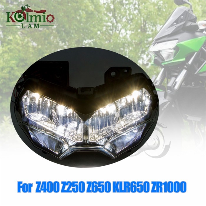 Fit for Kawasaki Z250 Z650 Z400 Z900 KLR650 ZR1000 H2 Motorcycle Headlight Headlamp Assembly LED He